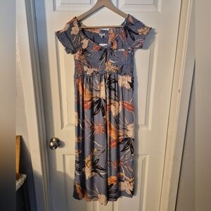 Women's Patrons Of Peace Floral Off-Shoulder Flowy Romper Jumpsuit Sz M